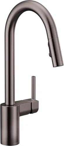 Vista 26 de Moen Align 5923BLS Grifo de cocina desplegable con resorte de una sola manija de acero inoxidable con aerosol desplegable y Power Boost, grifo