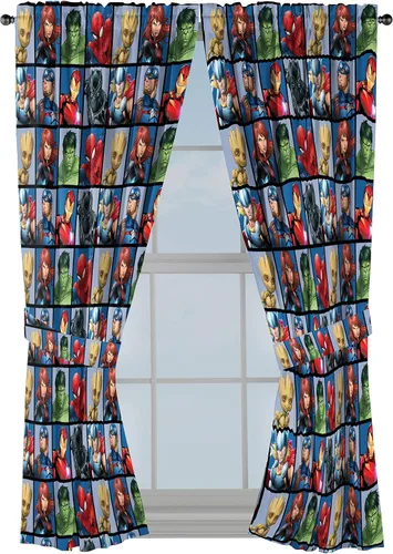 Vista 8 de Jay Franco Marvel Spiderman Classic Saving The Day - Juego de 4 cortinas decorativas de 63 pulgadas (2 paneles, 2 alzapaños)