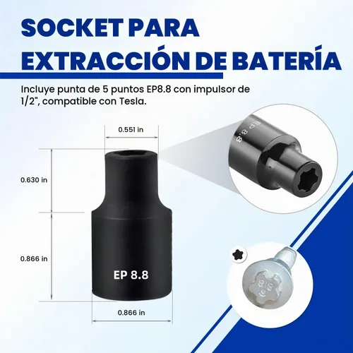 Vista 3 de AKM Juego de llaves Torx Plus externas de 19 piezas, 6 puntos EP Socket EP4-32 con 1/2 pulgadas 3/8 pulgadas 1/4 pulgadas Dr. EP8.8 compatible