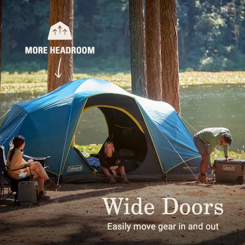 Vista 6 de Coleman Tienda de campaña Skydome para 4/6/8/10 personas con lluvia, configuración de 5 minutos, bloquea el 90% de la luz solar, un 20% más