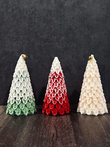 Vista 7 de Christmas Tree Candle Set - Shaped Pine Tree Candle - Christmas Eve Candles - New Years Candles - Aesthetic Christmas Decor - Winter Decor