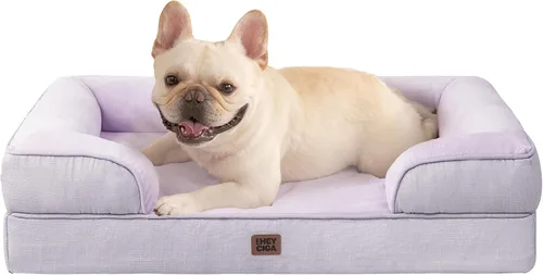 Vista 79 de EHEYCIGA – Cama ortopédica impermeable para perros pequeños, de espuma viscoelástica tipo caja de huevos, con bordes elevados y base antideslizante
