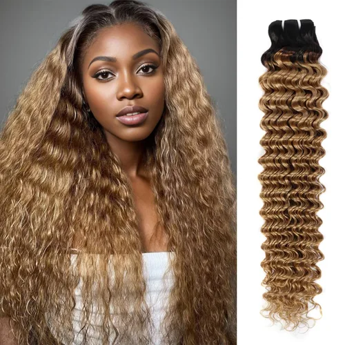 Vista 29 de Manojos de cabello humano ondulado profundo de 12, 14, 16 pulgadas, paquetes de ondas de agua, 100% sin procesar, 10A, cabello humano virgen