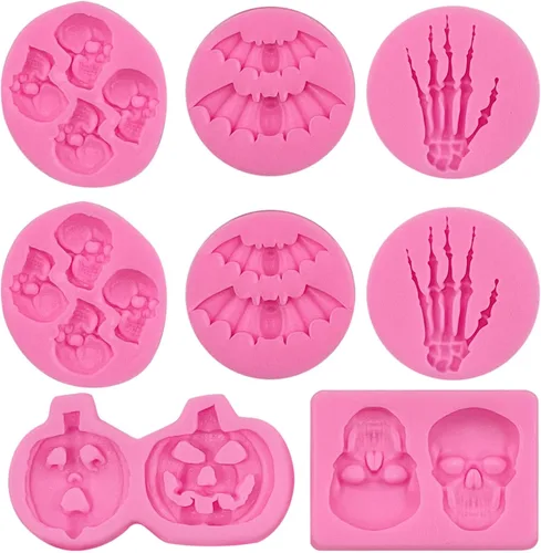 Vista 9 de Rainmae 6 moldes de silicona para pastel de copo de nieve de Navidad, copos de nieve 3D, herramientas de decoración de cupcakes de invierno