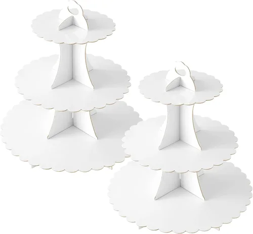Vista 37 de Soleebee Soporte para Cupcakes de 3 Niveles, Torre de Cupcakes de Cartón, Torre de Soporte para Pasteles de Postre para Decoración de Cumpleaños