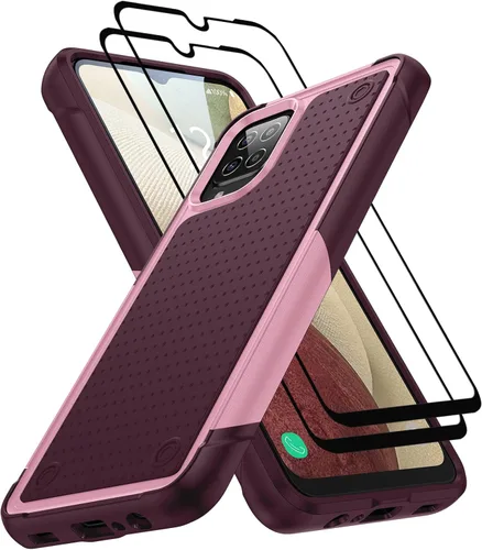 Vista 29 de Jeylly Funda compatible con Samsung Galaxy A12, Samsung Galaxy A12 con protector de pantalla de vidrio templado, protección contra caídas de grado