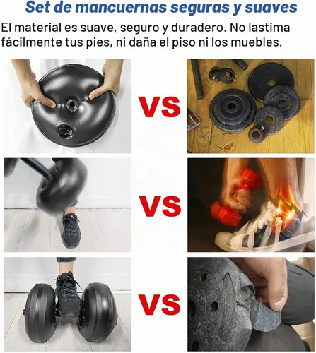 Vista 4 de Water Filled Dumbbells Set - Water Filled Weights - Portable Travel Weights - Adjustable Dumbbells