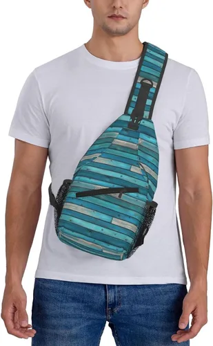 Vista 7 de Small Crossbody Bags for Women Men - Vintage Green Wood Grain Print Adjustable Shoulder Bag Fanny Packs Belt Sling Bag Crossbody Purses Backpack for