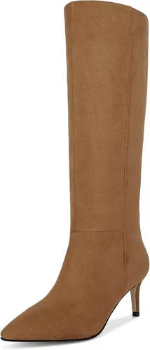 Vista 57 de wetkiss Botas altas hasta la rodilla para mujer, con tacón de gatito y diseño de punta puntiaguda, clásicas y sexys