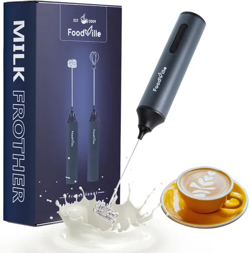 Vista 8 de FoodVille MF05 Espumador de Leche Recargable con Carga USB Batidor de Espuma Manual con Batidor de Globo de Acero Inoxidable para Capuchino, Latte