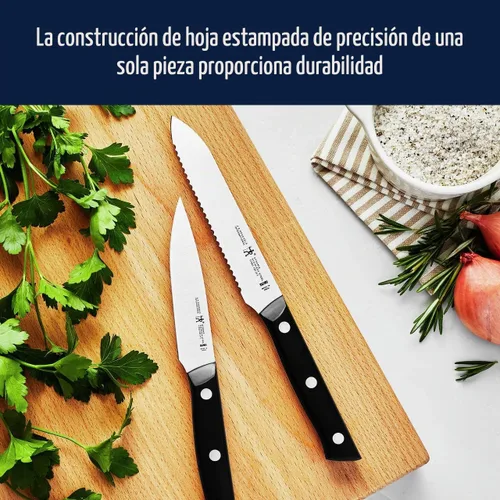 Vista 5 de HENCKELS Dynamic Razor-Sharp - Juego de cuchillos de 12 piezas, cuchillo de chef, cuchillo de pan, cuchillo de carne, diseño alemán informado por