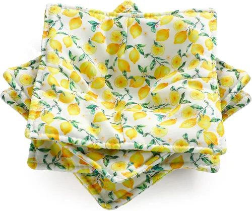 Vista 18 de Cunhill 4 Piezas Soportes Acogedores de Algodón para Tazones de Microondas para Comida Caliente Almohadillas Calientes Agarraderas para Tazones