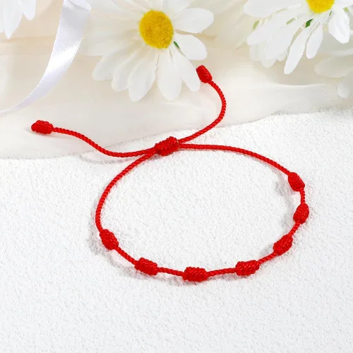 Vista 5 de Pulsera de protección con 7 nudos de protección, pulseras ajustables para mujer