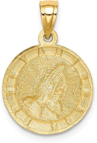 Vista 3 de Colgante de oro amarillo macizo de 14 quilates con dos tonos de manos rezando