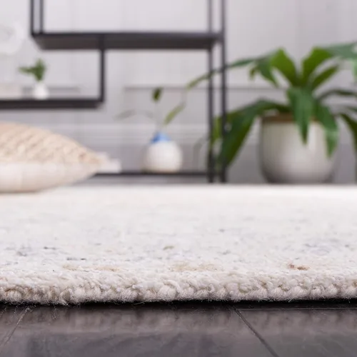 Vista 6 de SAFAVIEH Marquee Collection - Alfombra para pasillo, 2 pies 3 pulgadas x 8 pies, beige y gris, diseño de medallón floral, lana hecha a mano, ideal