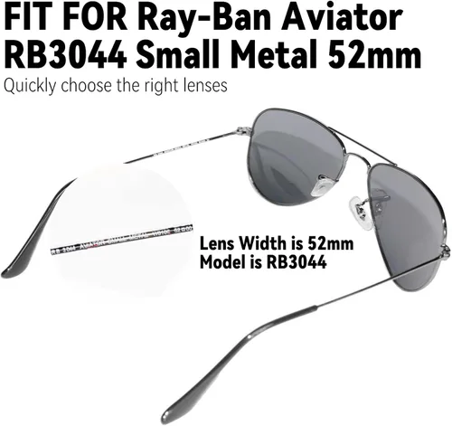 Vista 2 de Lentes de repuesto para gafas de sol Ray-Ban Aviator RB3044 de 2.047 in