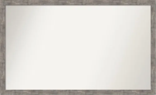 Vista 40 de Amanti Art Silver Bathroom Mirror for Over Sink, 26x45 Custom Made Marred Pewter Rectangle Vanity Mirror, Oversize Casual Wood Frame, Hangs Estaño