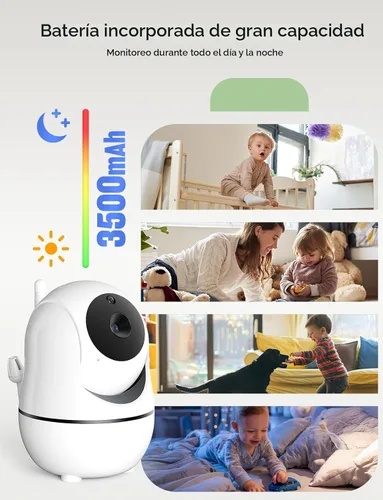 Vista 5 de GoodBaby Monitor de bebé de 5 pulgadas con cámara y audio, sin WiFi seguro FHSS, batería de 30 horas, PTZ remoto, visión nocturna automática