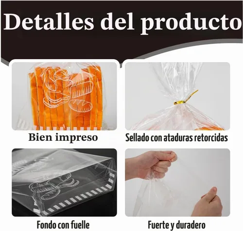 Vista 6 de Bolsas de pan de plástico reutilizables para pan casero, bolsa de panadería transparente de 11 x 14 pulgadas con cierre de lazo giratorio que reduce