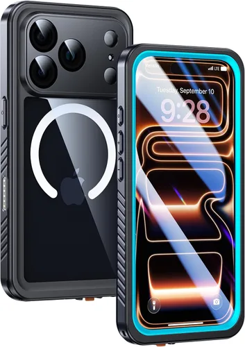 Vista 18 de Lanhiem Funda Magnética para iPhone 17 Pro de Privacidad, Funda Impermeable a Prueba de Polvo, [Protector de Pantalla Antiespía Integrado]