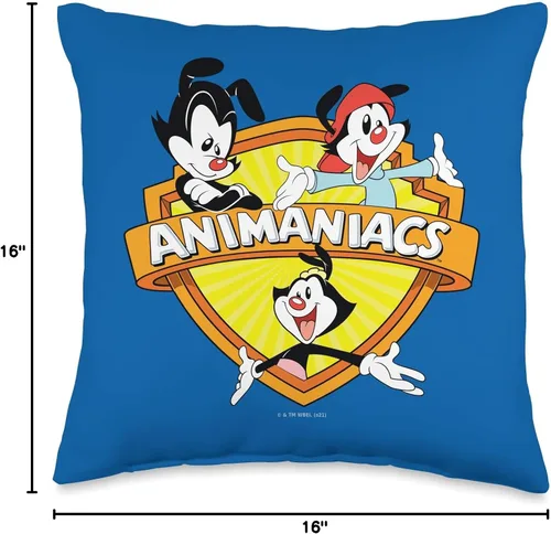 Vista 4 de Animaniacs Yakko, Wakko and Dot - Almohada de 16 x 16 pulgadas, multicolor