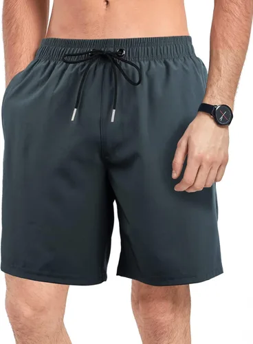 Vista 2 de AGOBUHE Traje de baño para hombre con forro de compresión, de secado rápido, con bolsillos de forro de malla