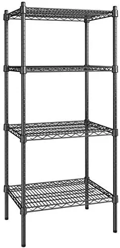 Vista 130 de Kit de 4 estantes de epoxi verde NSF de 21 x 72 pulgadas con postes de 86 pulgadas, estantería de almacenamiento resistente, kit de estantería