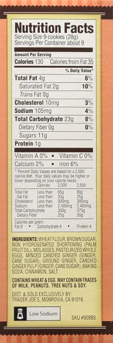 Vista 2 de Trader Joe's Cookie Thins Triple Jengibre, (paquete de 2)