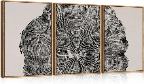 Vista 34 de CHDITB Juego de arte abstracto en lienzo enmarcado moderno para pared, ilustraciones contemporáneas para decoración del hogar, pintura de pared
