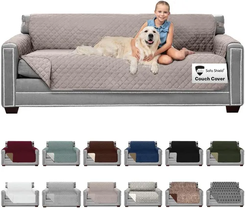 Vista 18 de Sofa Shield Funda de sofá con correa, reversible, resistente a las manchas y al desgarro, funda acolchada de microfibra, lavables, asiento de 62