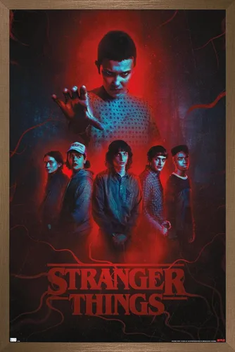 Vista 12 de Trends International Netflix Stranger Things: Season 4 - Póster de pared de grupo, 14.72 x 22.37 pulgadas, versión enmarcada de madera de granero