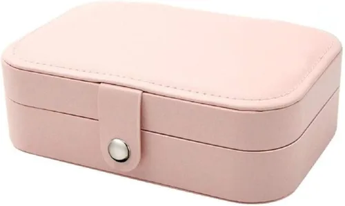 Vista 2 de Yonzone Joyero pequeño organizador de joyas de viaje, mini estuche de almacenamiento de joyas para mujeres y niñas, regalo de piel sintética, cajas