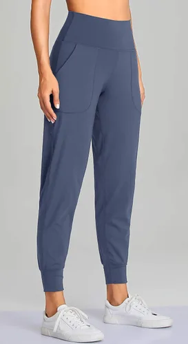 Vista 24 de Oalka - Pantalones deportivos para mujer, con cintura alta y bolsillos, para hacer deporte, yoga y entrenar