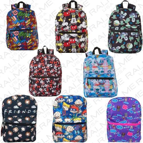 Vista 7 de RALME Mochilas escolares de personajes grandes para niños o adultos, 16 pulgadas, Bebé Yoda, Mochila