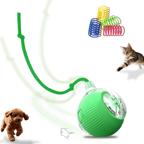 Vista 13 de Pelota interactiva de juguetes para gatos y perros de interior, juguete automático para gatos, rotación automática de 360°, evita obstáculos