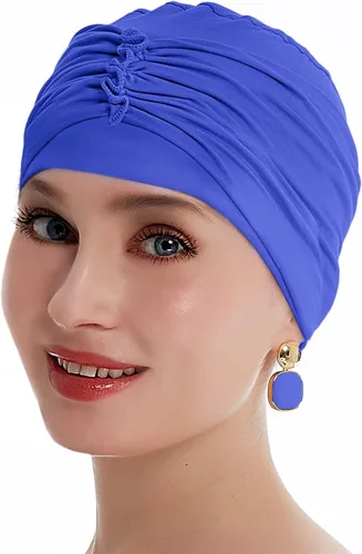 Vista 2 de Gorro suave de quimioterapia para mujer, para pérdida de cabello, sombreros para cáncer hechos a mano