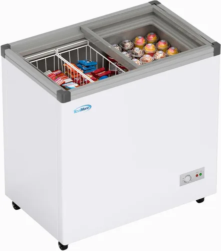 Vista 13 de KoolMore Congelador comercial de exhibición de helado plano de 22 pulgadas, listado NSF, 3.4 pies cúbicos en blanco