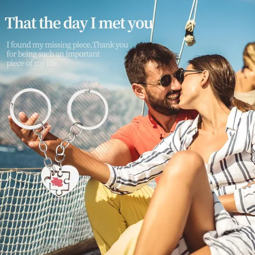 Vista 6 de brvayirl Los accesorios de llavero con cosas a juego para parejas son bonitos regalos para novia o regalos divertidos para novio, juego de llaveros