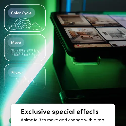 Vista 7 de LIFX Paquete gamer con bombilla inteligente de 2 colores de 1100 lúmenes y tira de luz LED inteligente de 80 pulgadas