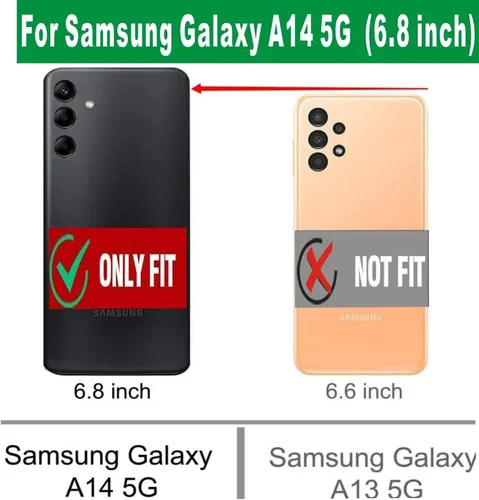 Vista 2 de Compatible con Samsung Galaxy A14 5G/4G, M14 5G Case Clear Samsung Galaxy A14 5G, A14 4G, M14 5G, funda protectora de goma TPU flexible de absorción