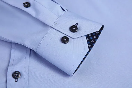 Vista 5 de Alex Vando Camisa de vestir para hombre, sin arrugas, ajuste regular, elástica en 4 direcciones, con botones