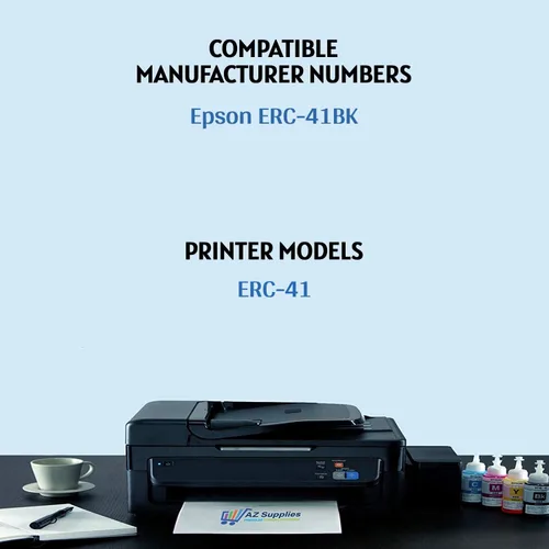 Vista 2 de AZ SUPPLIES Reemplazo de cinta compatible para Epson ERC-41BK con Epson ERC-41, color negro