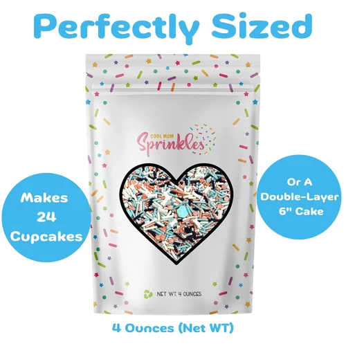 Vista 5 de COOL MOM SPRINKLES Blue Dog Paw Sprinkles (4 onzas) – Gránulos de cumpleaños con temática Bluey para decorar pasteles, cupcakes, galletas y postres