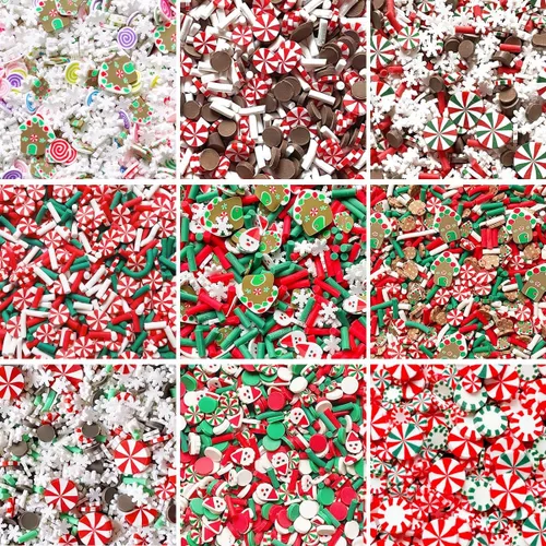 Vista 16 de EHOPE Rebanadas de Navidad, chispas falsas de resina, chispas de caramelo falso, gránulos de arcilla, chispas de polímero, rodajas de arcilla Casa