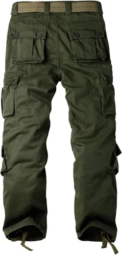 Vista 3 de Pantalones cargo de trabajo para mujer, de algodón, con 8 bolsillos, informal, estilo de combate militar