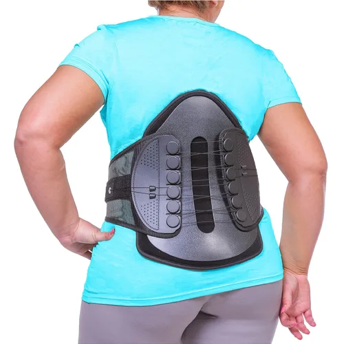 Vista 10 de BraceAbility Soporte lumbar para espalda de descompresión – Cinturón de corsé lumbosacro semirrígido ajustable para discectomía, laminectomía