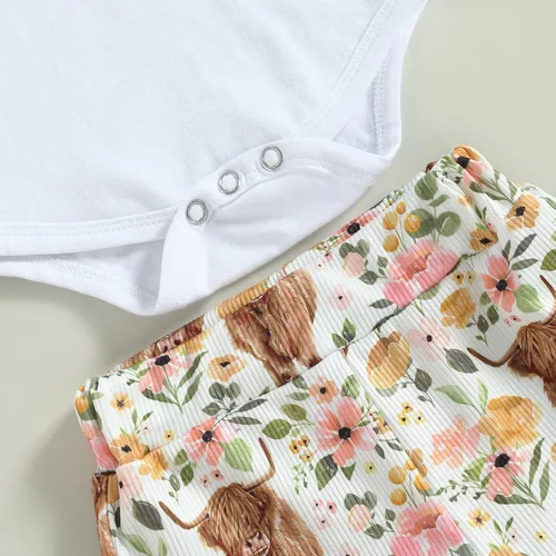 Vista 83 de Sejardin Ropa de verano para bebé y niña, recién nacida, manga corta, con letras, mameluco elástico con diadema