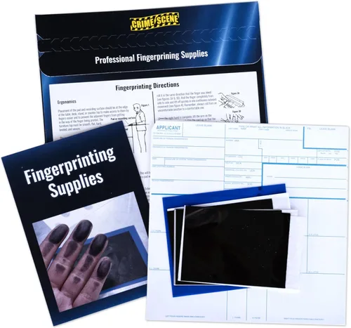 Vista 6 de Crime Scene Kit de huellas dactilares FD-258: cinco tarjetas, tinta e instrucciones de uso