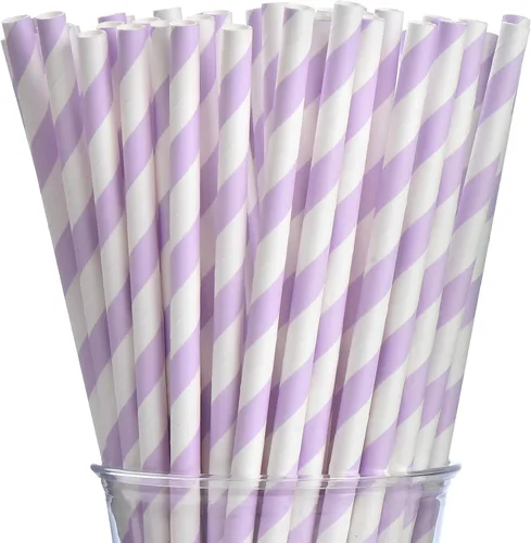 Vista 17 de ALINK - 100 pajitas de papel rayadas en blanco y negro, pajitas desechables biodegradables para Halloween, Navidad, cumpleaños, Año Nuevo