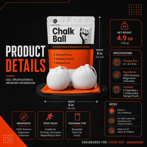 Vista 8 de Refillable Chalk Ball for Climbing & Gymnastics